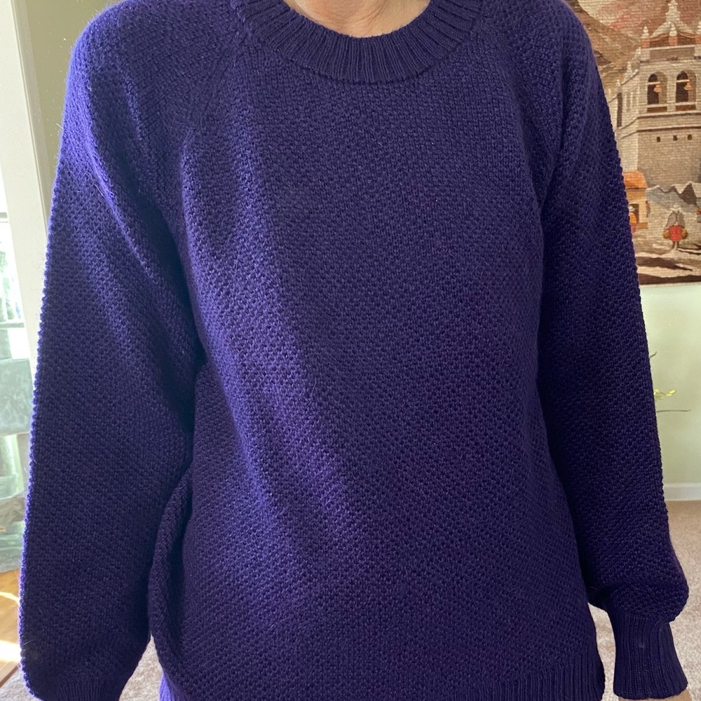 Peruvian Connection Deep Purple Crew Neck Sweater